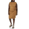 image:imageAmazon Essentials Womens Cap Sleeve BoatNeck Faux Wrap DressDark Camel  Leopard