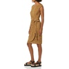 image:imageAmazon Essentials Womens Cap Sleeve BoatNeck Faux Wrap DressDark Camel  Leopard