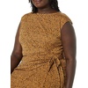 image:imageAmazon Essentials Womens Cap Sleeve BoatNeck Faux Wrap DressDark Camel  Leopard