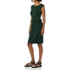 image:imageAmazon Essentials Womens Cap Sleeve BoatNeck Faux Wrap DressDark Green  Animal