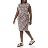 image:imageAmazon Essentials Womens Cap Sleeve BoatNeck Faux Wrap DressPink  Multi Floral