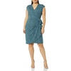 image:imageAmazon Essentials Womens Classic Cap Sleeve Wrap Dress with V Neck Available in Plus SizeBlue  Dots