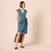 image:imageAmazon Essentials Womens Classic Cap Sleeve Wrap Dress with V Neck Available in Plus SizeBlue Daisy