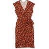 image:imageAmazon Essentials Womens Classic Cap Sleeve Wrap Dress with V Neck Available in Plus SizeBrown Floral Print