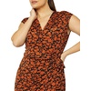 image:imageAmazon Essentials Womens Classic Cap Sleeve Wrap Dress with V Neck Available in Plus SizeBrown Floral Print