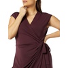 image:imageAmazon Essentials Womens Classic Cap Sleeve Wrap Dress with V Neck Available in Plus SizeBurgundy