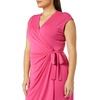 image:imageAmazon Essentials Womens Classic Cap Sleeve Wrap Dress with V Neck Available in Plus SizeDark Pink