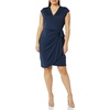 image:imageAmazon Essentials Womens Classic Cap Sleeve Wrap Dress with V Neck Available in Plus SizeNavy