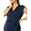 image:imageAmazon Essentials Womens Classic Cap Sleeve Wrap Dress with V Neck Available in Plus SizeNavy
