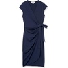 image:imageAmazon Essentials Womens Classic Cap Sleeve Wrap Dress with V Neck Available in Plus SizeNavy