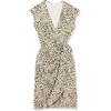 image:imageAmazon Essentials Womens Classic Cap Sleeve Wrap Dress with V Neck Available in Plus SizeTan  Classic Animal Print