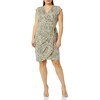 image:imageAmazon Essentials Womens Classic Cap Sleeve Wrap Dress with V Neck Available in Plus SizeTan  Classic Animal Print