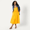 image:imageAmazon Essentials Womens Fit and Flare Empire Waist Sweetheart Neck Cotton Sateen Tiered Maxi DressGolden Yellow
