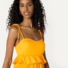 image:imageAmazon Essentials Womens Fit and Flare Empire Waist Sweetheart Neck Cotton Sateen Tiered Maxi DressGolden Yellow