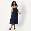 image:imageAmazon Essentials Womens Fit and Flare Empire Waist Sweetheart Neck Cotton Sateen Tiered Maxi DressNavy
