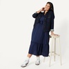 image:imageAmazon Essentials Womens Fit and Flare Empire Waist Sweetheart Neck Cotton Sateen Tiered Maxi DressNavy