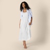 image:imageAmazon Essentials Womens Fit and Flare Empire Waist Sweetheart Neck Cotton Sateen Tiered Maxi DressWhite