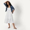 image:imageAmazon Essentials Womens Fit and Flare Empire Waist Sweetheart Neck Cotton Sateen Tiered Maxi DressWhite