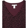 image:imageAmazon Essentials Womens Lightweight VNeck Tunic Sweater Long Sleeve Ribbed Available in Plus SizeBlack Animal Print