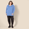 image:imageAmazon Essentials Womens Lightweight VNeck Tunic Sweater Long Sleeve Ribbed Available in Plus SizeBlue