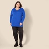 image:imageAmazon Essentials Womens Lightweight VNeck Tunic Sweater Long Sleeve Ribbed Available in Plus SizeBright Blue