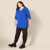 image:imageAmazon Essentials Womens Lightweight VNeck Tunic Sweater Long Sleeve Ribbed Available in Plus SizeBright Blue