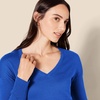 image:imageAmazon Essentials Womens Lightweight VNeck Tunic Sweater Long Sleeve Ribbed Available in Plus SizeBright Blue