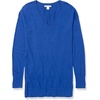 image:imageAmazon Essentials Womens Lightweight VNeck Tunic Sweater Long Sleeve Ribbed Available in Plus SizeBright Blue