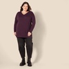 image:imageAmazon Essentials Womens Lightweight VNeck Tunic Sweater Long Sleeve Ribbed Available in Plus SizeBurgundy