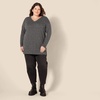 image:imageAmazon Essentials Womens Lightweight VNeck Tunic Sweater Long Sleeve Ribbed Available in Plus SizeCharcoal Heather