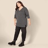 image:imageAmazon Essentials Womens Lightweight VNeck Tunic Sweater Long Sleeve Ribbed Available in Plus SizeCharcoal Heather