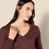 image:imageAmazon Essentials Womens Lightweight VNeck Tunic Sweater Long Sleeve Ribbed Available in Plus SizeDark Chestnut Brown Heather