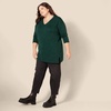 image:imageAmazon Essentials Womens Lightweight VNeck Tunic Sweater Long Sleeve Ribbed Available in Plus SizeDark Green