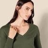 image:imageAmazon Essentials Womens Lightweight VNeck Tunic Sweater Long Sleeve Ribbed Available in Plus SizeDark Olive