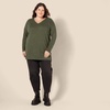 image:imageAmazon Essentials Womens Lightweight VNeck Tunic Sweater Long Sleeve Ribbed Available in Plus SizeDark Olive