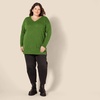 image:imageAmazon Essentials Womens Lightweight VNeck Tunic Sweater Long Sleeve Ribbed Available in Plus SizeGreen