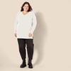 image:imageAmazon Essentials Womens Lightweight VNeck Tunic Sweater Long Sleeve Ribbed Available in Plus SizeIvory