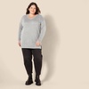image:imageAmazon Essentials Womens Lightweight VNeck Tunic Sweater Long Sleeve Ribbed Available in Plus SizeLight Grey Heather