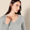 image:imageAmazon Essentials Womens Lightweight VNeck Tunic Sweater Long Sleeve Ribbed Available in Plus SizeLight Grey Heather