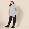 image:imageAmazon Essentials Womens Lightweight VNeck Tunic Sweater Long Sleeve Ribbed Available in Plus SizeLight Grey Heather