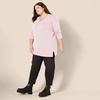 image:imageAmazon Essentials Womens Lightweight VNeck Tunic Sweater Long Sleeve Ribbed Available in Plus SizeLight Pink