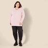 image:imageAmazon Essentials Womens Lightweight VNeck Tunic Sweater Long Sleeve Ribbed Available in Plus SizeLight Pink