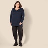 image:imageAmazon Essentials Womens Lightweight VNeck Tunic Sweater Long Sleeve Ribbed Available in Plus SizeNavy