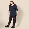 image:imageAmazon Essentials Womens Lightweight VNeck Tunic Sweater Long Sleeve Ribbed Available in Plus SizeNavy