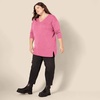 image:imageAmazon Essentials Womens Lightweight VNeck Tunic Sweater Long Sleeve Ribbed Available in Plus SizePink Heather