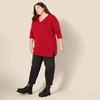 image:imageAmazon Essentials Womens Lightweight VNeck Tunic Sweater Long Sleeve Ribbed Available in Plus SizeRed