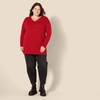 image:imageAmazon Essentials Womens Lightweight VNeck Tunic Sweater Long Sleeve Ribbed Available in Plus SizeRed