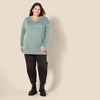 image:imageAmazon Essentials Womens Lightweight VNeck Tunic Sweater Long Sleeve Ribbed Available in Plus SizeSage Green Heather