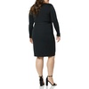 image:imageAmazon Essentials Womens Long Sleeve Classic Wrap Dress V Neck Pleated Midweight Fabric Available in Plus SizeBlack