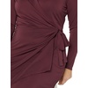 image:imageAmazon Essentials Womens Long Sleeve Classic Wrap Dress V Neck Pleated Midweight Fabric Available in Plus SizeBurgundy